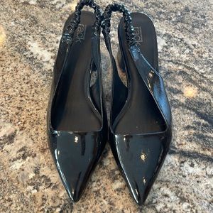 New chunky heel black patent leather shoes size 11
